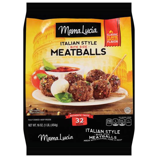 Mama Lucia Italian Style Bite Size Chicken Pork & Beef Meatballs