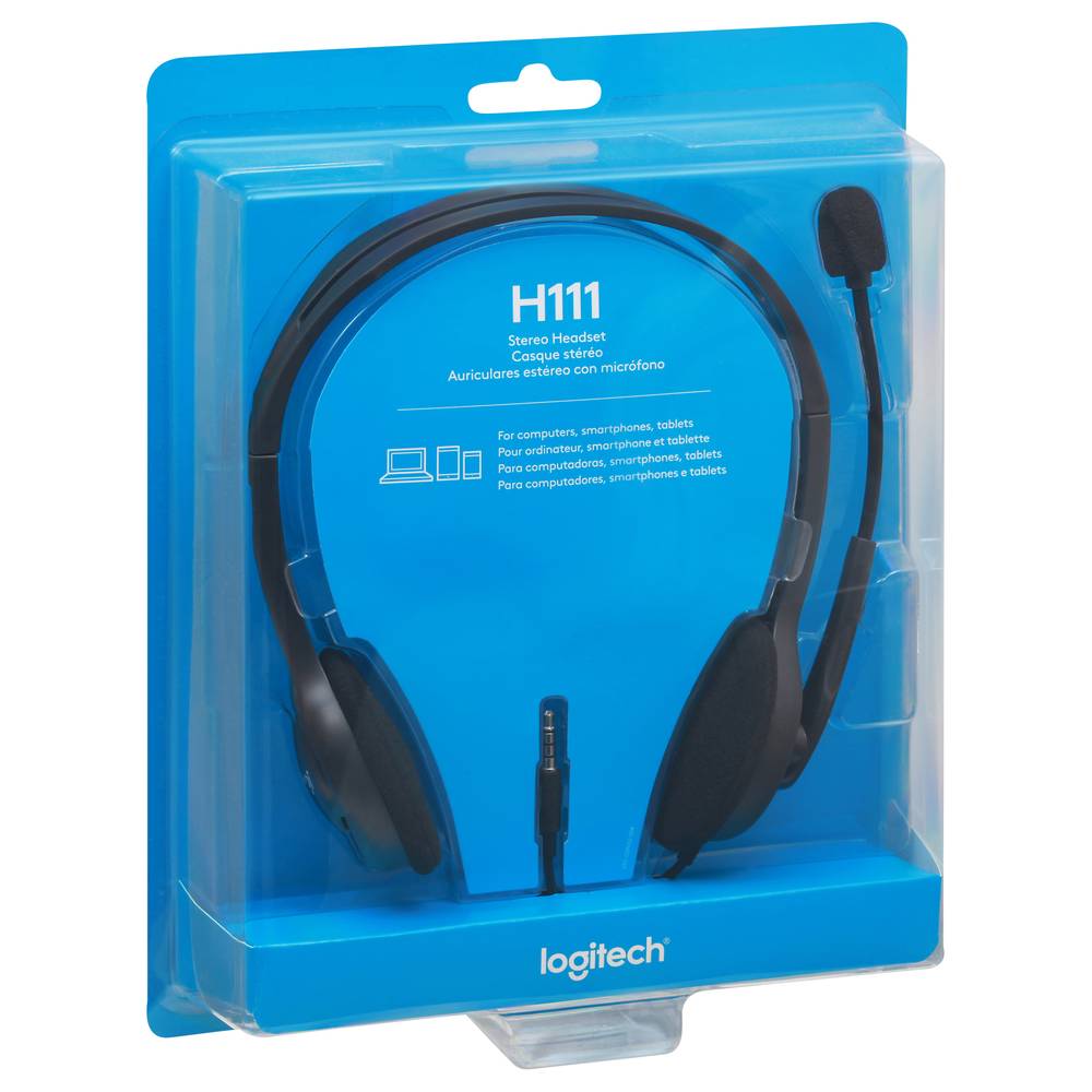 Logitech H111 Gray Stereo Headset (black)