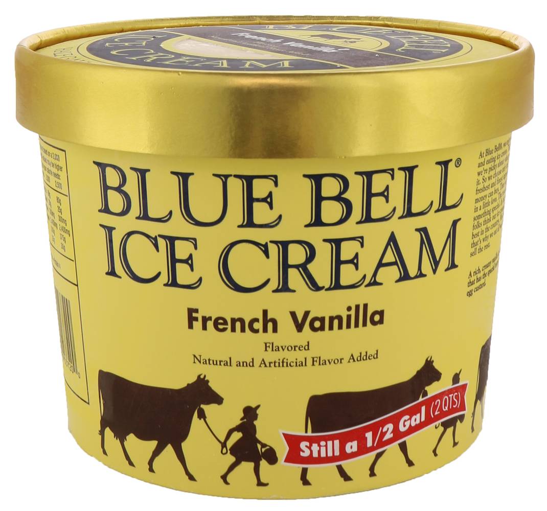 Blue Bell Gold Rim, Homemade Vanilla Ice Cream, 64 Oz