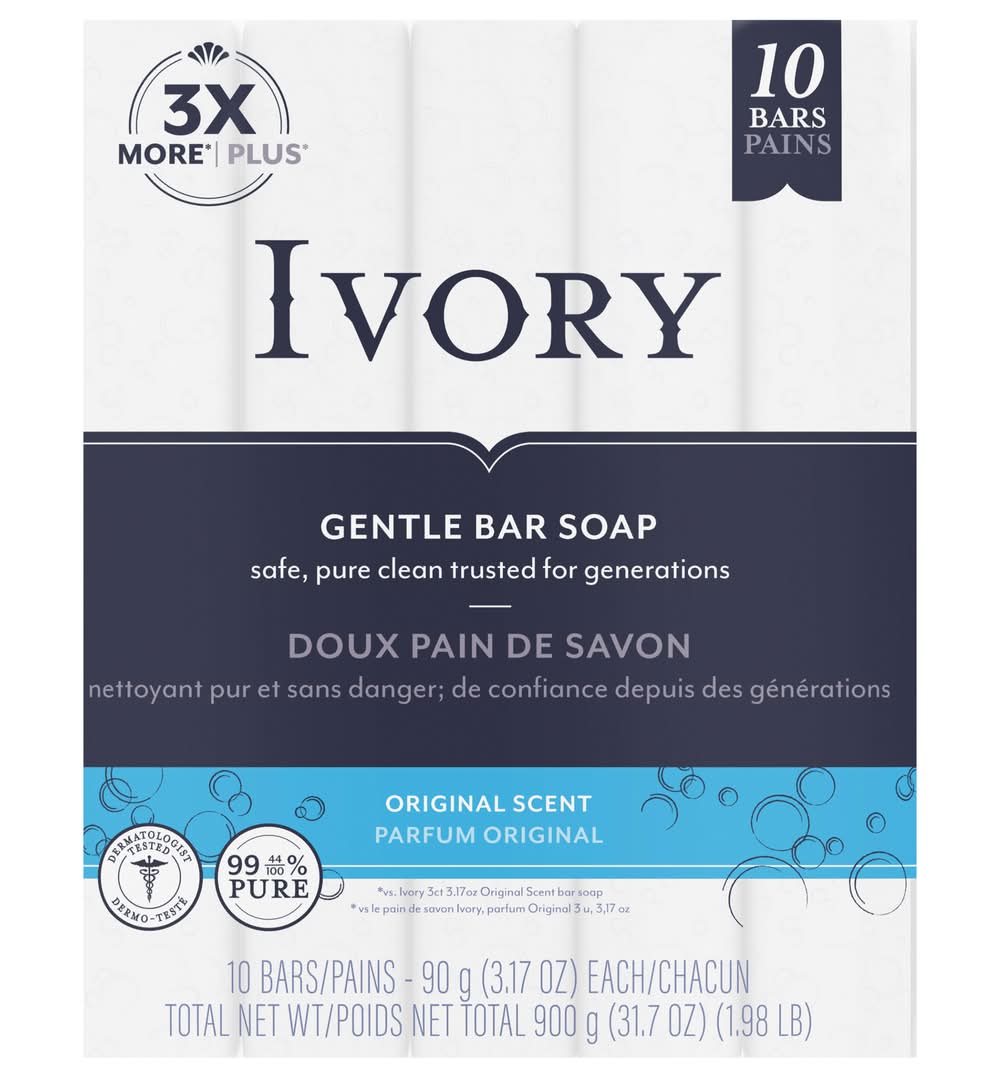 Ivory Original Scent Gentle Bar Soap (3.17 oz, 10 ct)