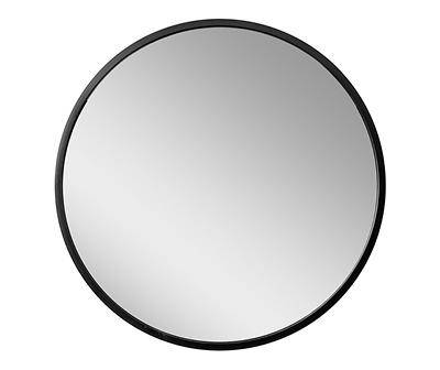 Black Frame Round Wall Mirror, (18")