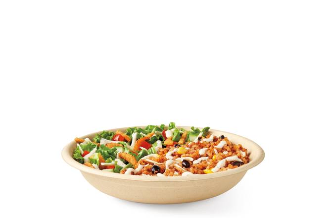 Bol-délice légumes avec fromage, coriandre et lime