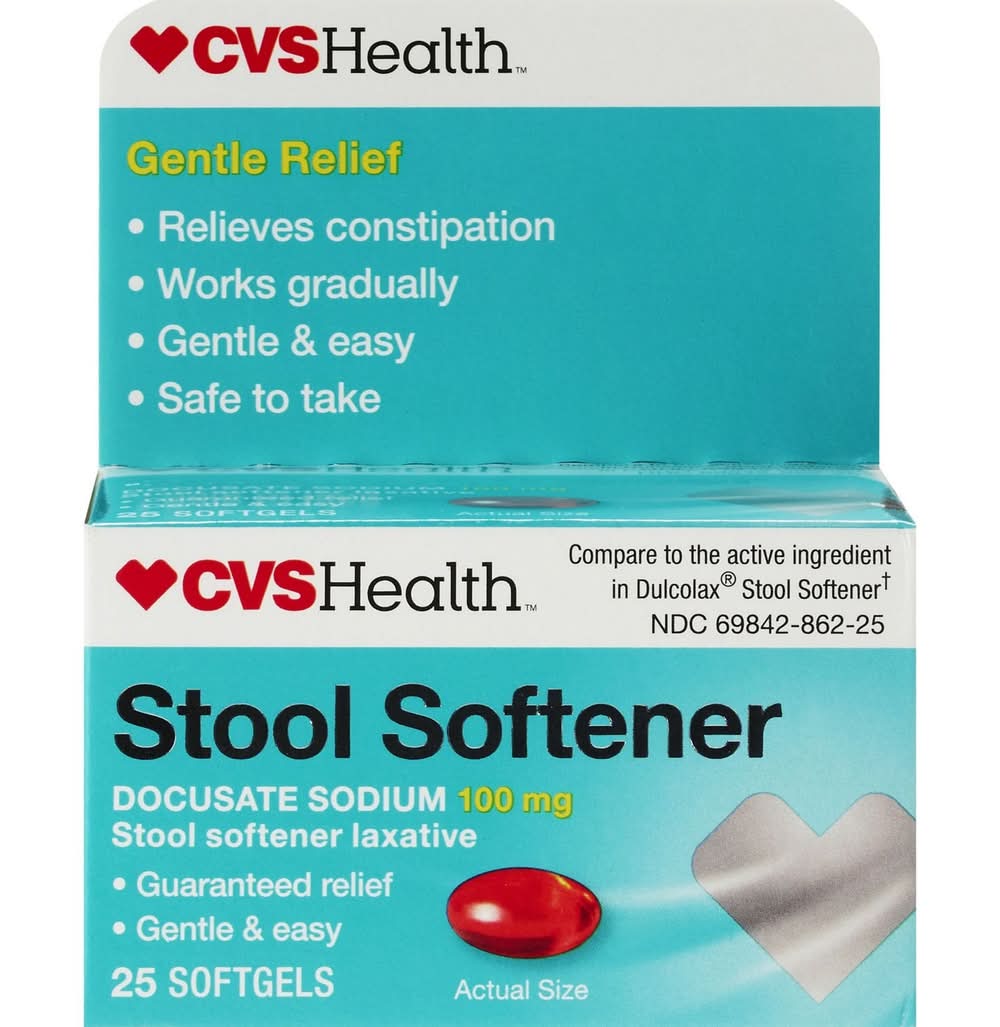 CVS Health Stool Softener Docusate Sodium Softgels 100 mg (25 ct)