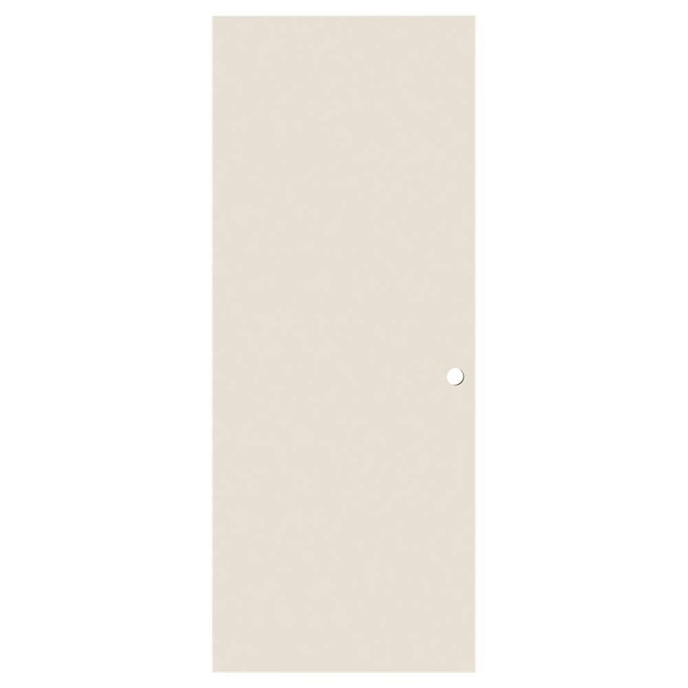 JELD-WEN Flush 30-in x 80-in Flush Smooth Hollow Core Primed Hardboard Slab Door with Lockset Bore | JW238200003