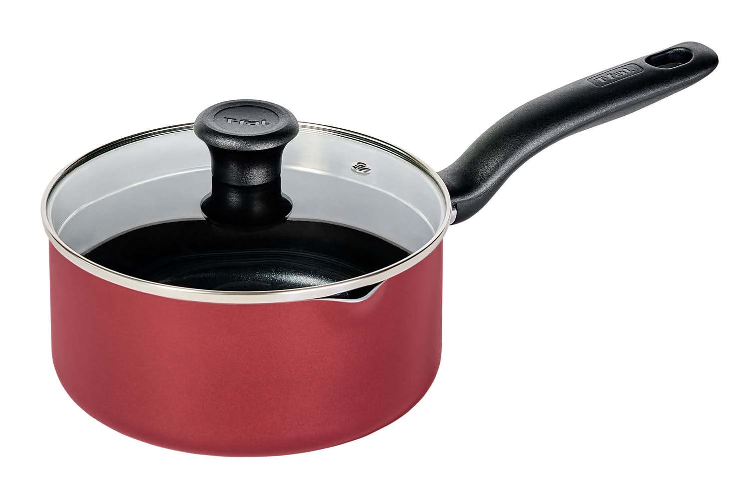 T-Fal Simply Cook Nonstick Sauce Pan With Lid 3 Qt, Red