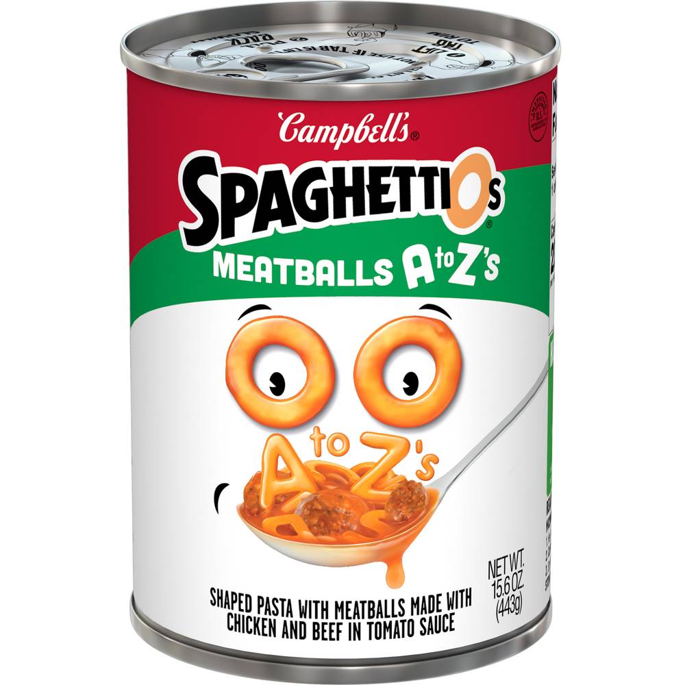 Campbell's Spaghettios Meatballs a To Z's Pasta