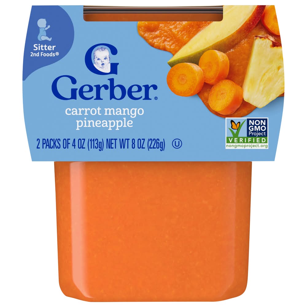 Gerber Carrot Mango Pineapple Sitter 2nd Foods For Baby (8 oz, 2 ct)