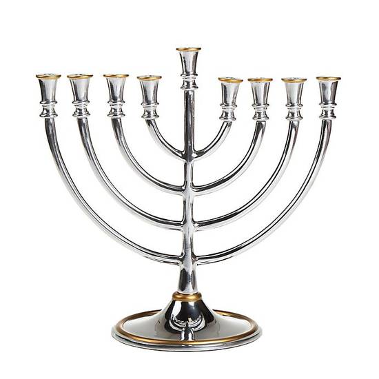 H for Happy™ Classic Hanukkah Menorah in Silver/Gold