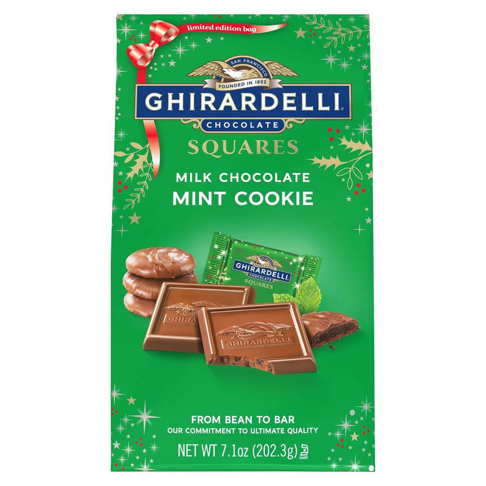 Ghirardelli Milk Chocolate Mint Cookie Squares Bag (7.1 oz)