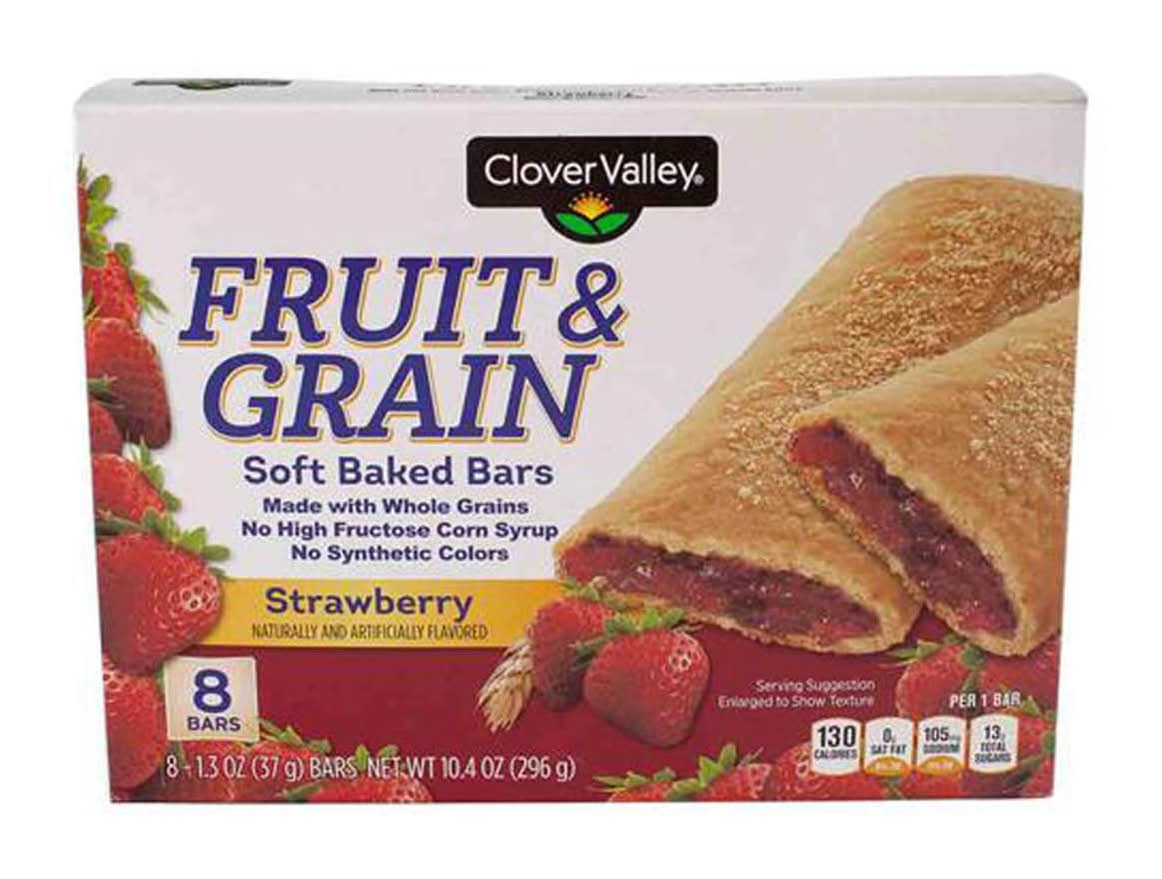Clover Valley Fruit & Grain Soft Baked Bars Strawberry 8 Ct