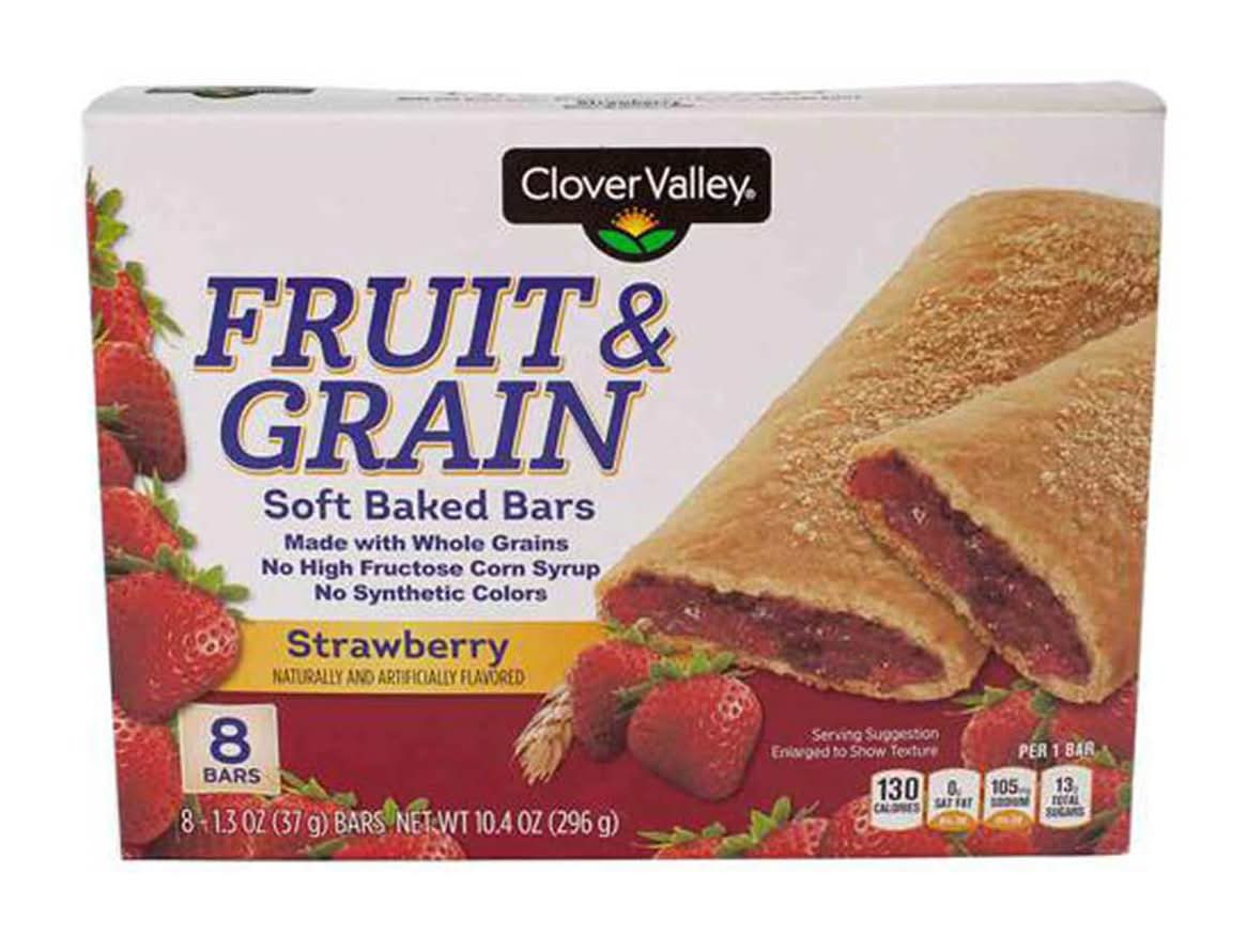Clover Valley Fruit & Grain Soft Baked Bars Strawberry 8 Ct