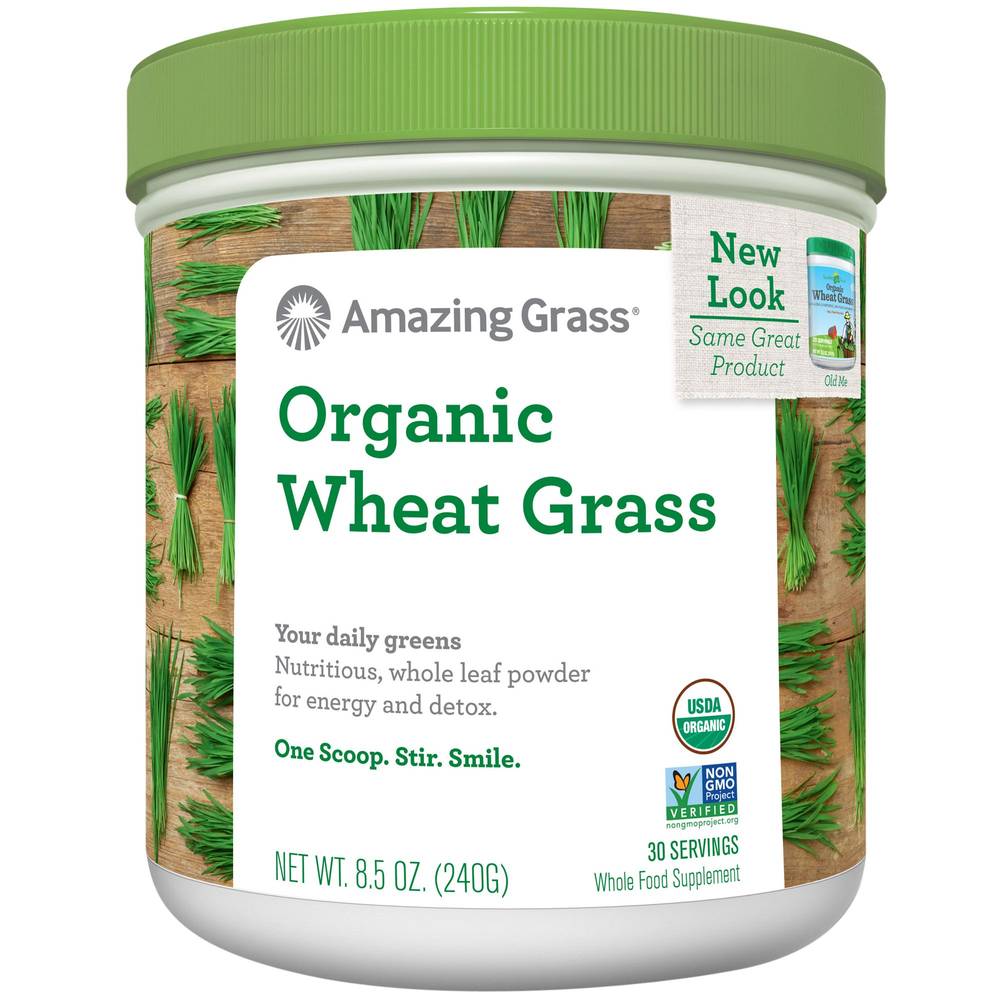 Organic Wheat Grass Powder - Nutritious Daily Greens For Energy & Detox (30 Servings)