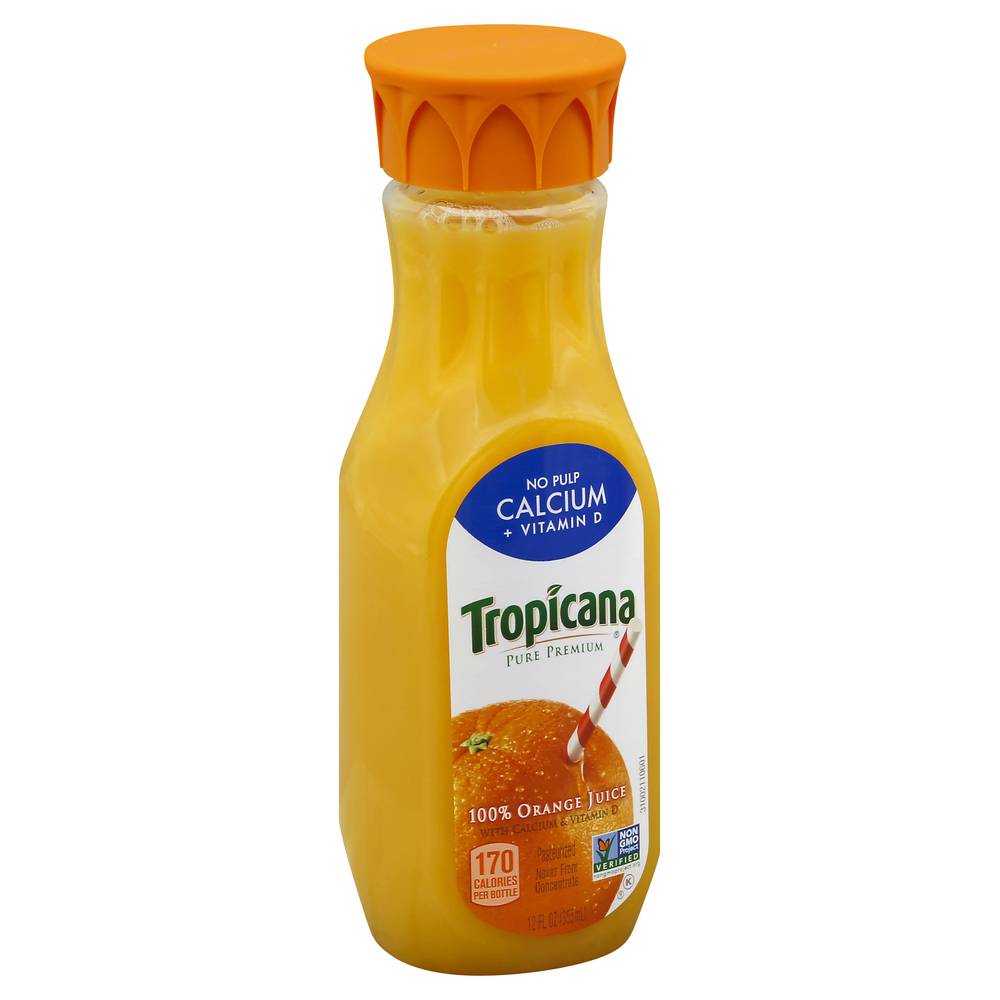 Tropicana No Pulp Calcium & Vitamin D 100% Orange Juice (12 fl oz)