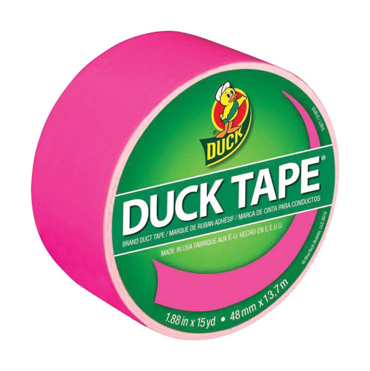 Duck 1.88 In. W X 15 Yd L Neon Pink Solid Duct Tape