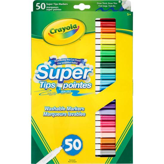 Crayola super pointes marqueurs lavables (50 unités) - supertip markers (50x1ea)