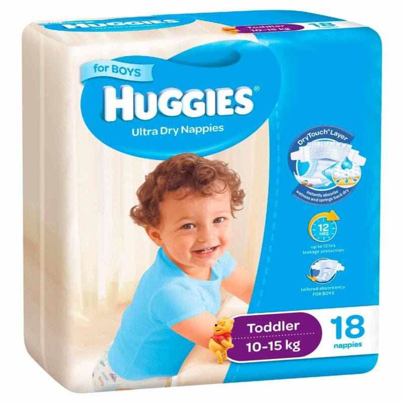 Huggies Ultra Dry Nappies For Boys Size 4 18s