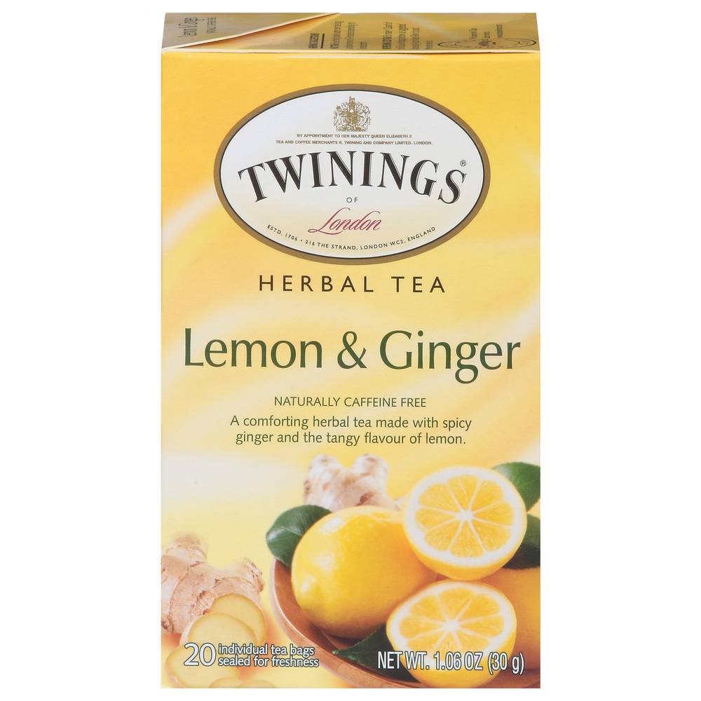 Twinings Herbal Tea, Lemon & Ginger (1.06 oz, 20 ct)