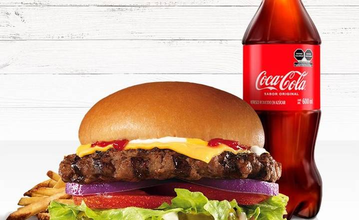 Paquete Original Big Angus Burger con Coca Cola Regular 600ml.