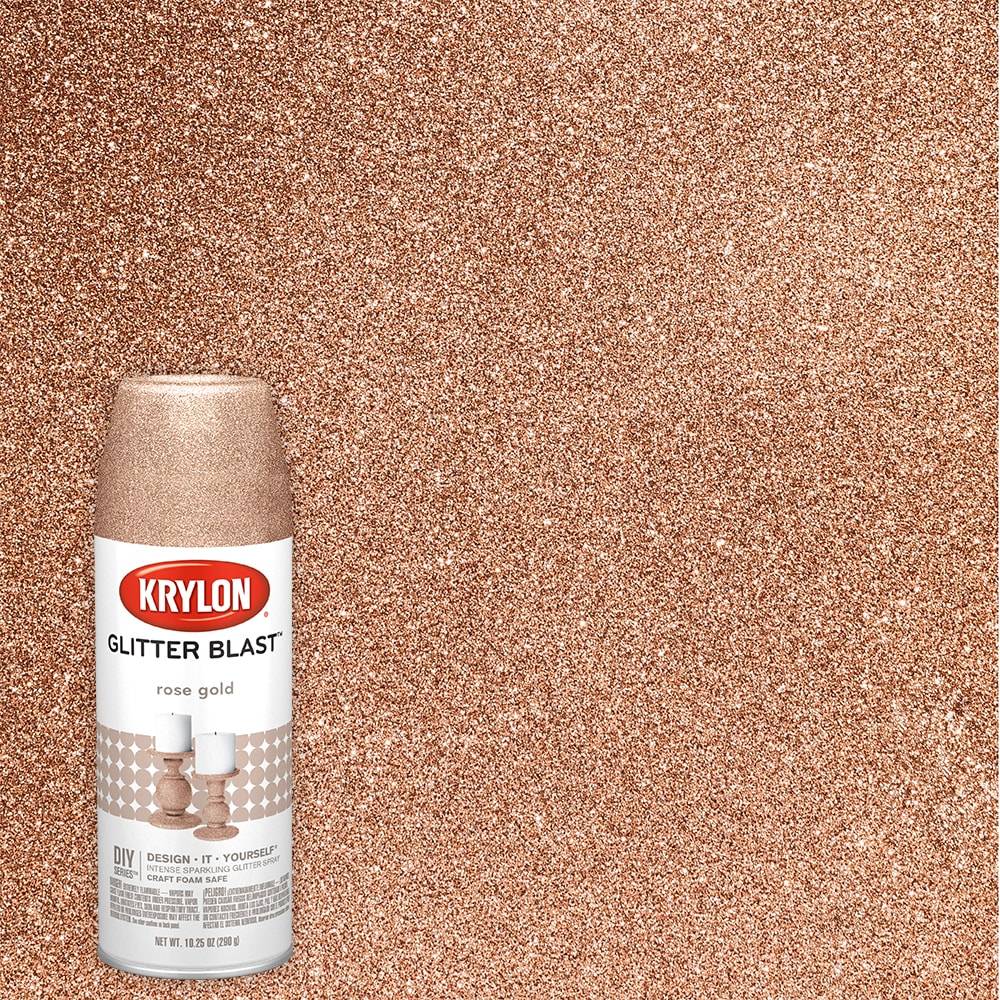 Krylon Specialty Glitter Blast Gloss Rose Gold Glitter Spray Paint (NET WT. 10.25-oz) | K03558000