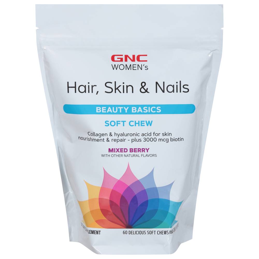 Gnc Womens Hair Skin & Nails Women's Beauty Basics (mixed berry & soft chew)