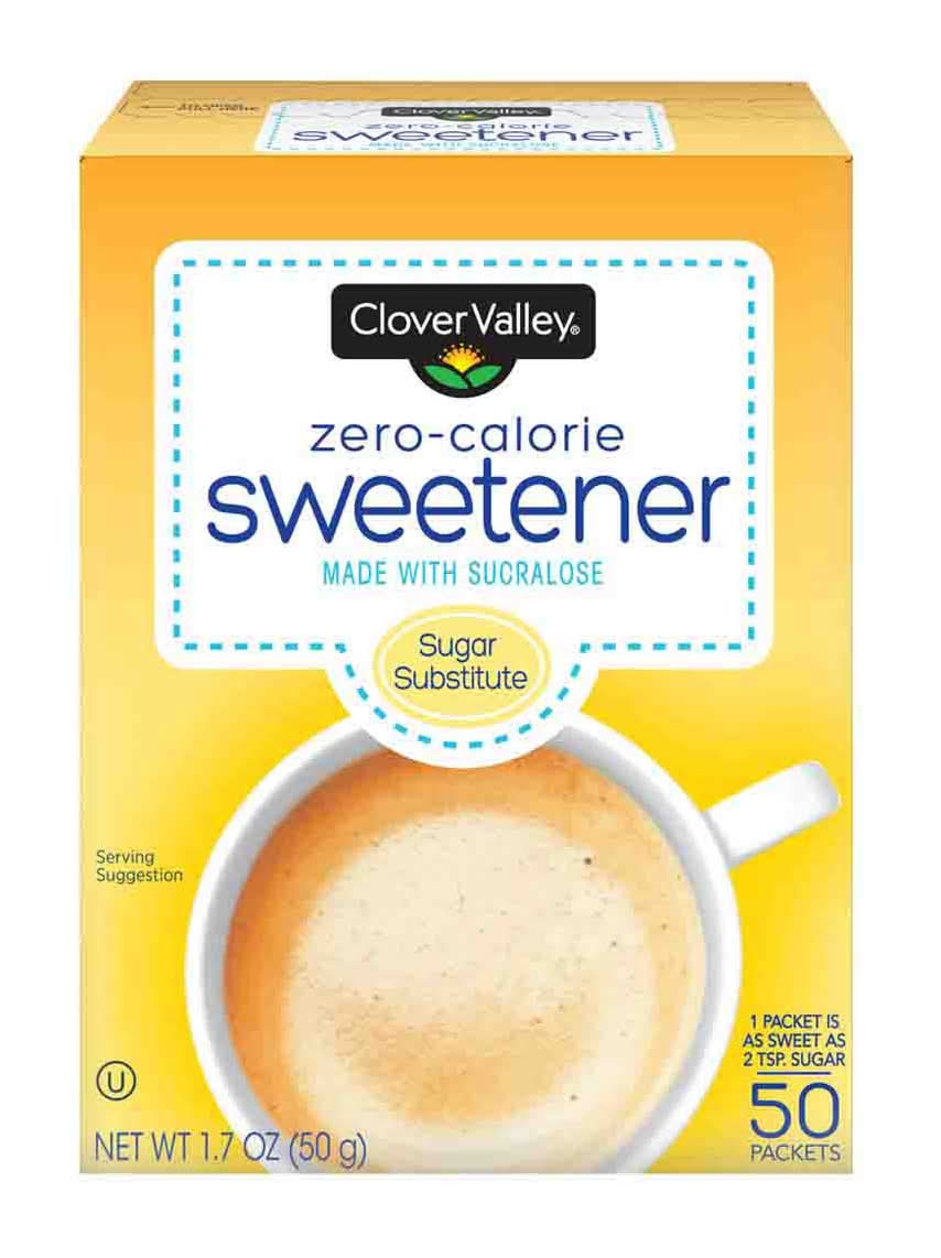 Clover Valley Zero Calorie Sucralose Sweetener Packets 50 Ct