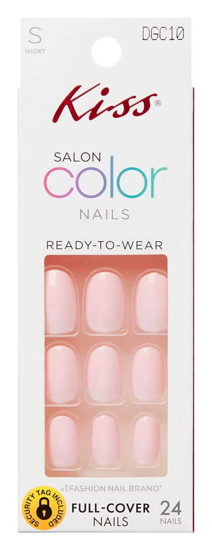 Kiss Salon Color Press On Nails `Spunky? White Short Oval 24 Count