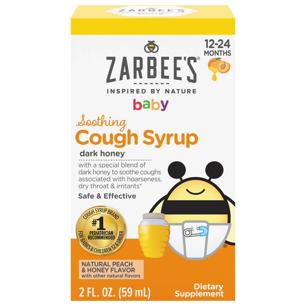 Zarbee's Baby Soothing Natural Peach & Honey Flavor Cough Syrup (2 fl oz)