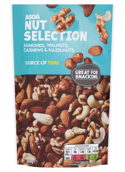 ASDA Almonds Walnuts Cashews & Hazelnuts Nut Selection (200g)