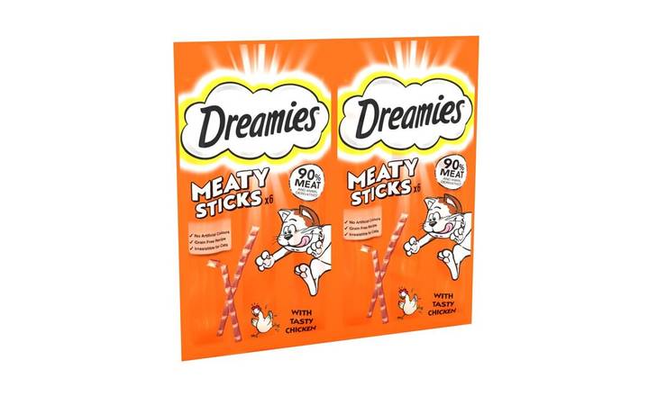 Dreamies Meaty Sticks Cat Treats Chicken 6 x 5g (404498)