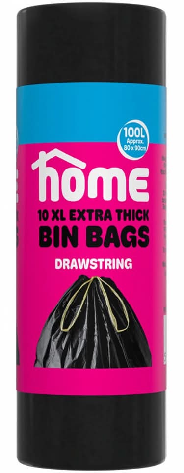 Home XL, Drawstring Bin Bags (10 pack)