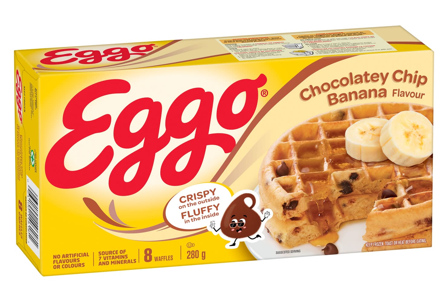 Kellogg's Eggo Waffle, Chocolate Chip- Banana (280 g, 8 ct)