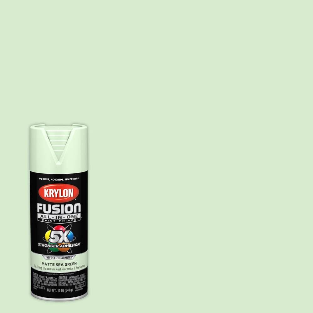 Krylon Fusion All-In-One Matte Sea Green Spray Paint and Primer In One (NET WT. 12-oz) | K02762007