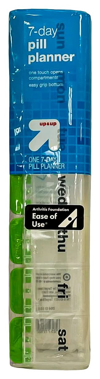 up&up 7 Days Push Button Pill Planner, XL