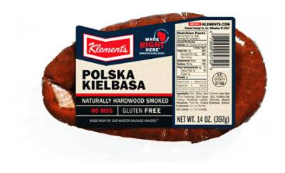 Klement's Naturally Hardwood Polska Kielbasa Sausage (smoked)