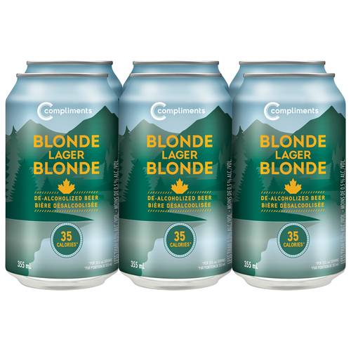 Compliments De-Alcoholized Beer Blonde Lager 6 x 355 ml (cans)