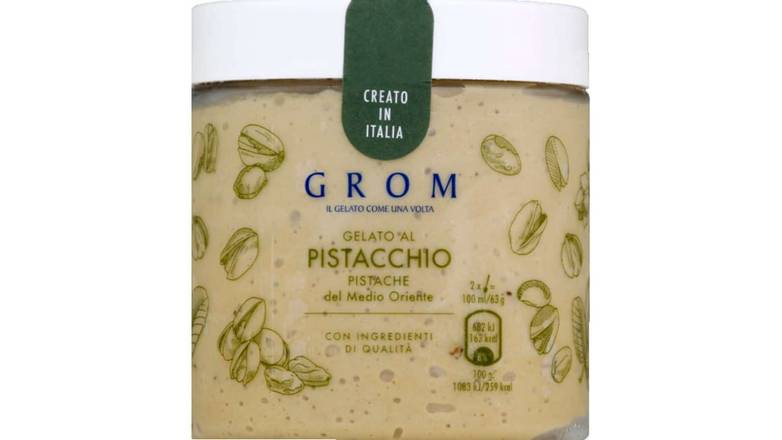 Grom Clace à la pistache avec des morceaux de pistache caramélisées Le pot de 289g