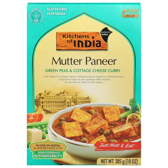 Kitchens Of India Gluten Free Vegetarian Mild Mutter Paneer Meal (10 oz)