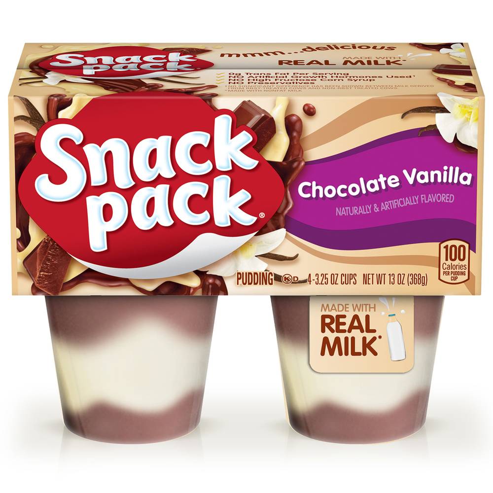 Snack Pack Pudding Cups, Chocolate Vanilla (13 oz)