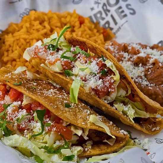 #4 Two Potato Tacos + Rice & Beans