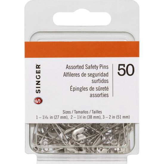 Singer Assorted Safety Pins (50 pins)