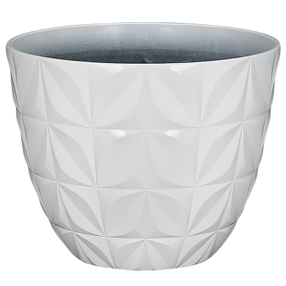 allen + roth 11.46-in W x 11.46-in L White Recycled plastic Indoor/Outdoor Planter