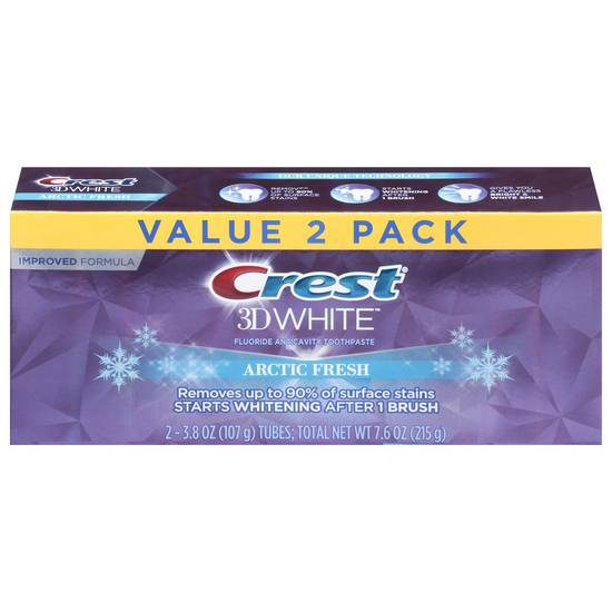 Crest 3d White Fluoride Anticavity Toothpaste Arctic Fresh (2 ct)