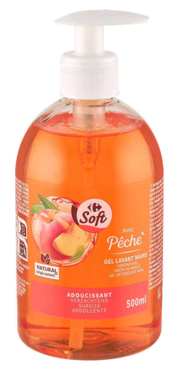 Carrefour Soft Gel Lavant Mains avec Pêche 500 ml