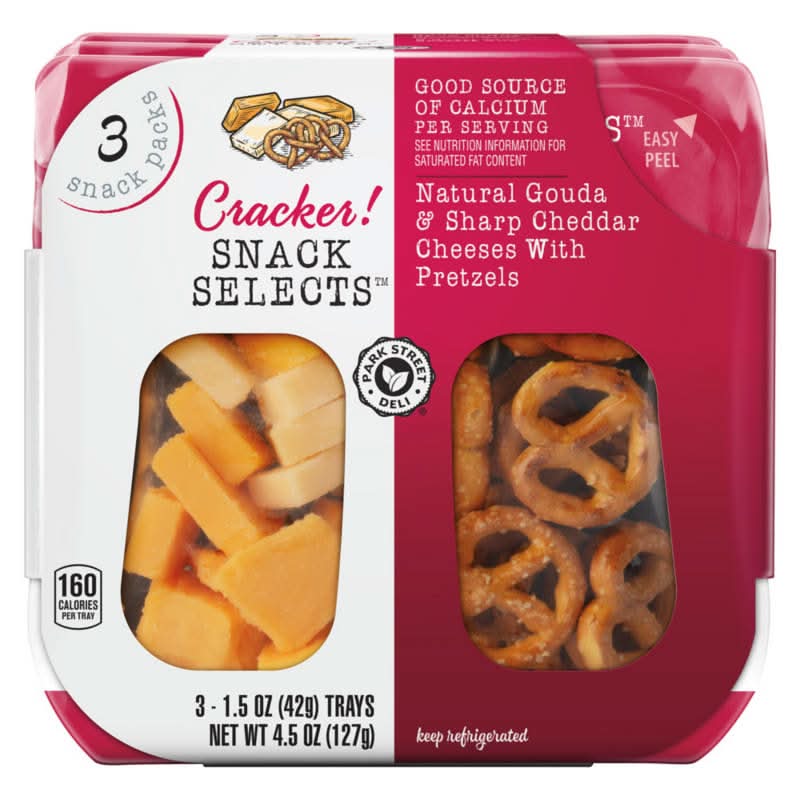 Park Street Deli Snack Selects Sharp Cheddar Cheese With Gouda Pretzels (3 x 1.5 oz)