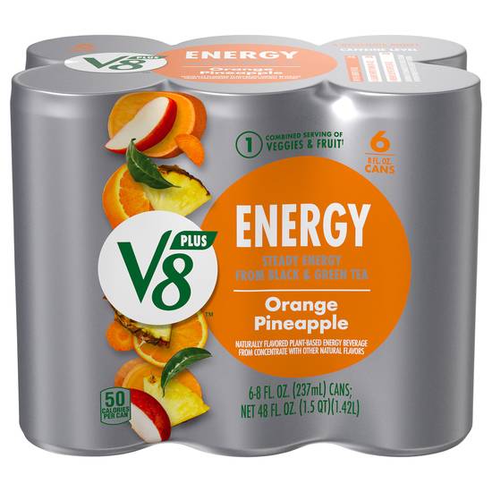 V8 Energy Orange Pineapple Energy Drink (6 ct, 8 fl oz)