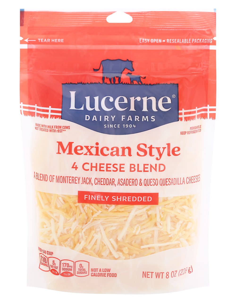 Lucerne Finely Shredded Mexican Style 4 Cheese Blend (8 oz)