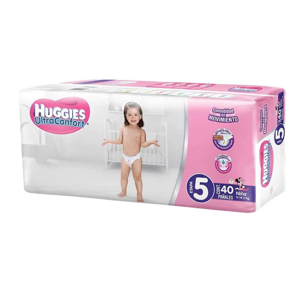 Huggies pañales ultraconfort (niña/etapa 5) (40 un)