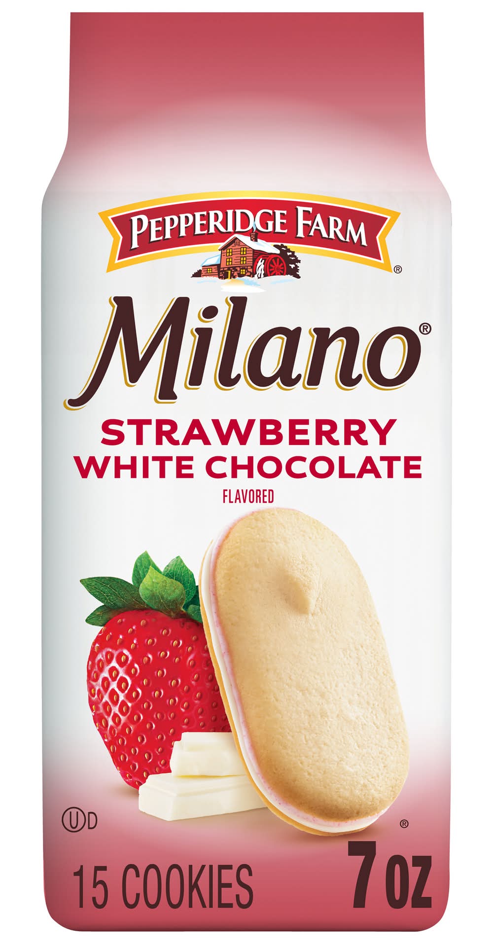 Pepperidge Farm Milano Flavored Cookies, Strawberry White Chocolate (7 oz, 15 ct)