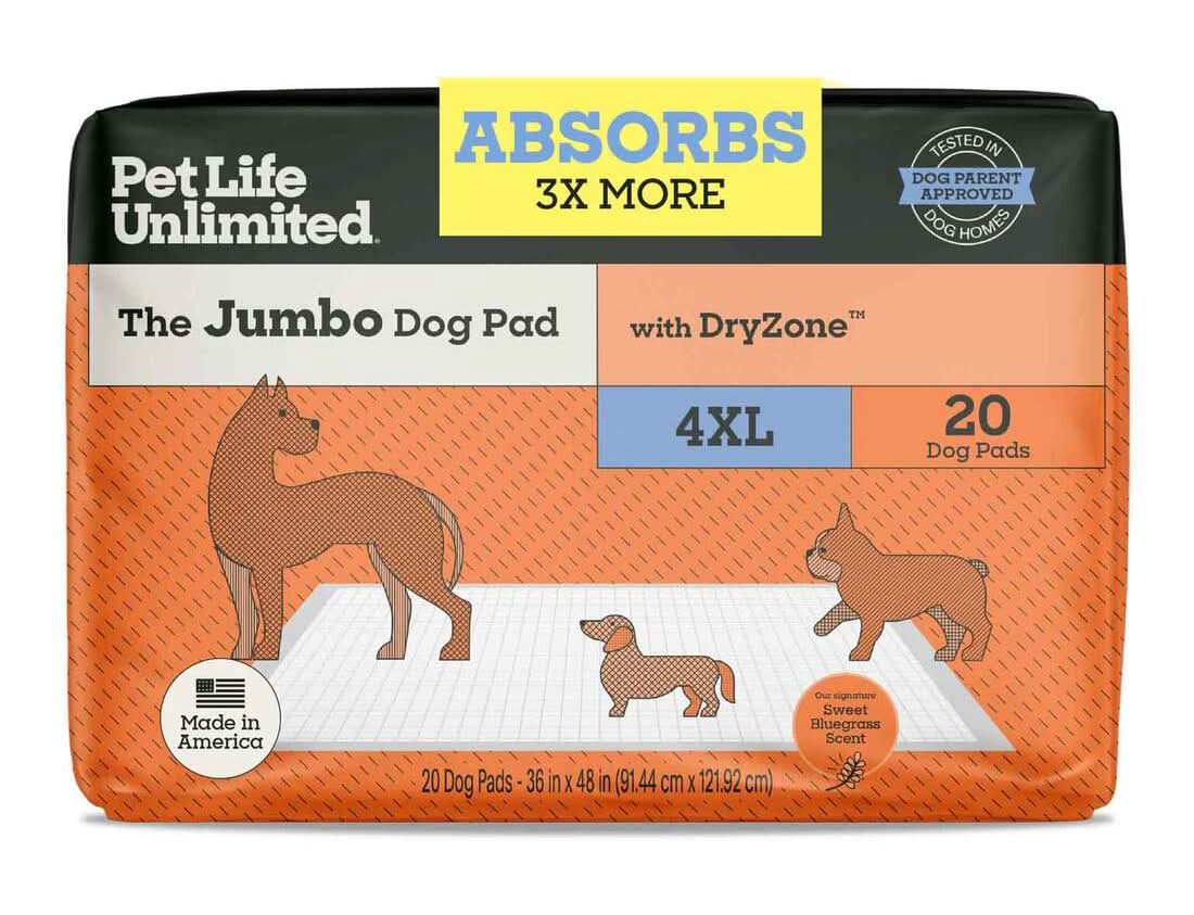 Pet Life Unlimited Jumbo Dog Pads, 4XL (4.75 lbs, 20 ct)