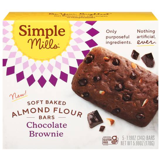 Simple Mills Soft Baked Chocolate Brownie Bars (5 bars)